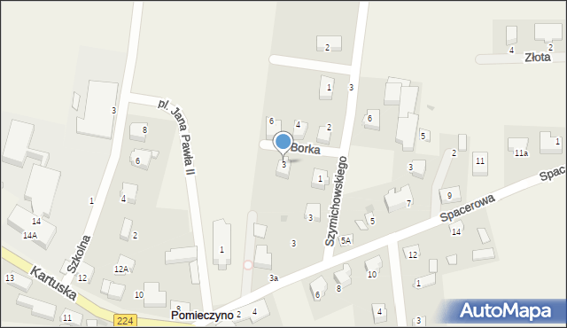 Pomieczyno, Borka, ks., 3, mapa Pomieczyno