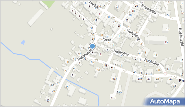 Poniec, Bojanowska, 5, mapa Poniec