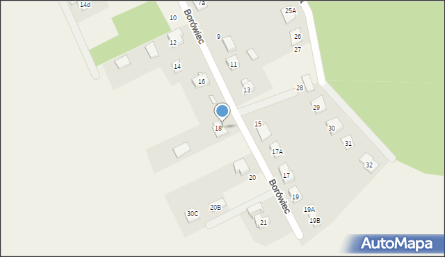 Potrzanowo, Borówiec, 18a, mapa Potrzanowo