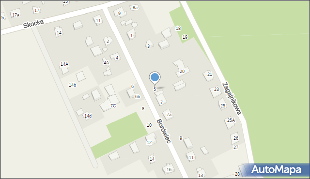 Potrzanowo, Borówiec, 5, mapa Potrzanowo