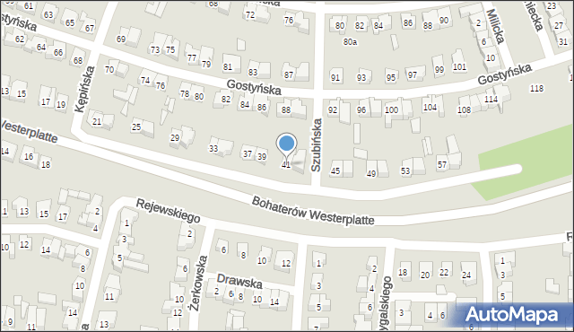 Poznań, Bohaterów Westerplatte, 41, mapa Poznania