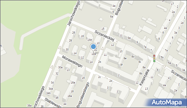 Poznań, Bogusławskiego Wojciecha, 12a, mapa Poznania