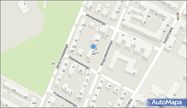 Poznań, Bogusławskiego Wojciecha, 18a, mapa Poznania