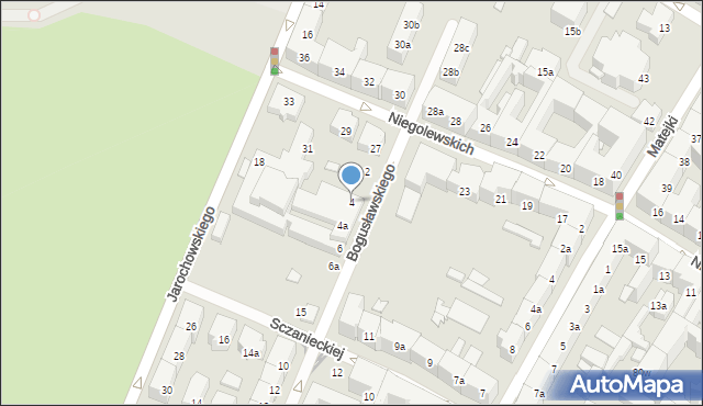 Poznań, Bogusławskiego Wojciecha, 4, mapa Poznania