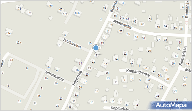 Poznań, Bojerowa, 19, mapa Poznania