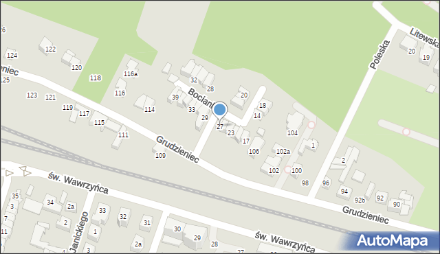 Poznań, Bociania, 27, mapa Poznania