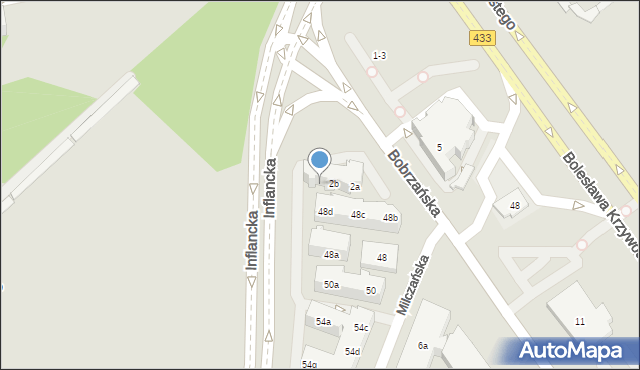 Poznań, Bobrzańska, 2c, mapa Poznania