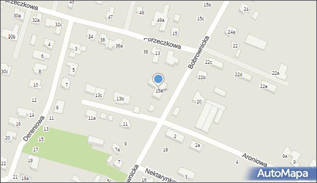 Poznań, Bobrownicka, 13a, mapa Poznania