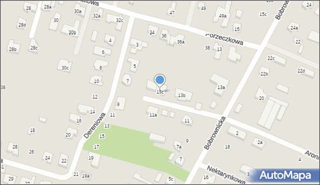Poznań, Bobrownicka, 13c, mapa Poznania