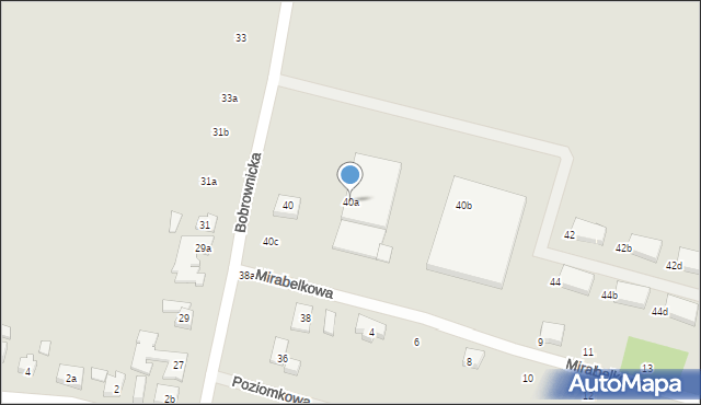 Poznań, Bobrownicka, 40a, mapa Poznania