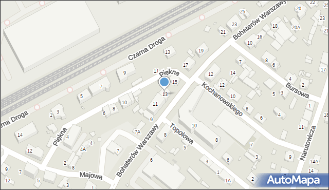 Pruszków, Bohaterów Warszawy, 13, mapa Pruszków