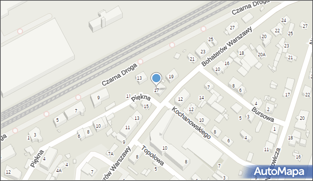 Pruszków, Bohaterów Warszawy, 17, mapa Pruszków