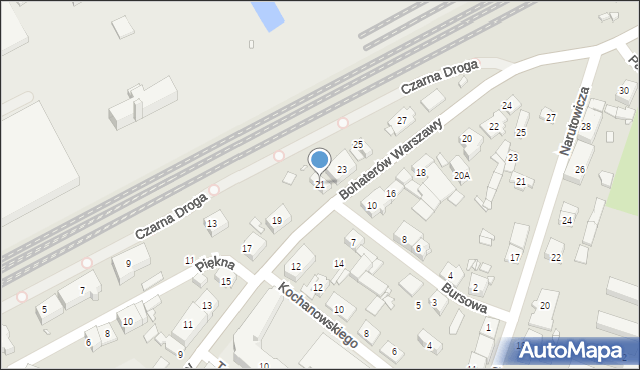 Pruszków, Bohaterów Warszawy, 21, mapa Pruszków