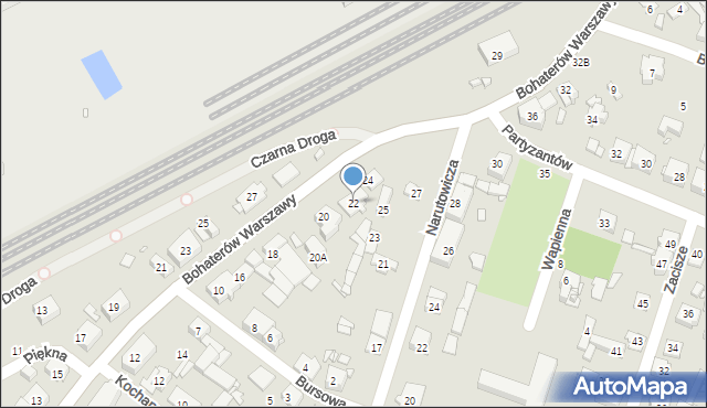 Pruszków, Bohaterów Warszawy, 22, mapa Pruszków
