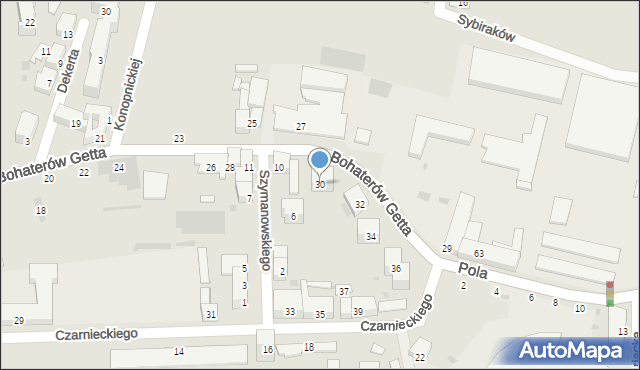 Przemyśl, Bohaterów Getta, 30, mapa Przemyśla