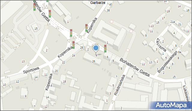 Przemyśl, Bohaterów Getta, 4, mapa Przemyśla