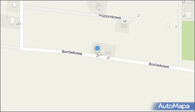 Przybyszewo, Borówkowa, 13, mapa Przybyszewo