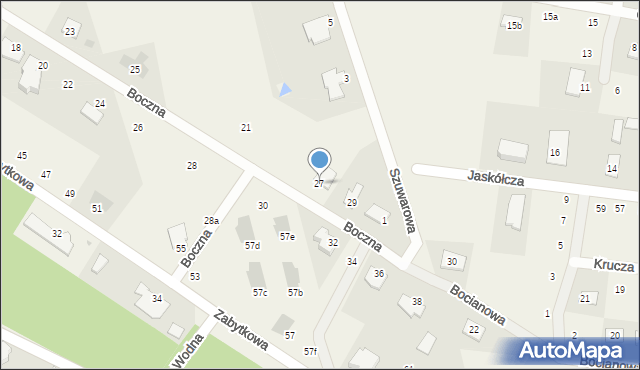 Przyłęki, Boczna, 27, mapa Przyłęki