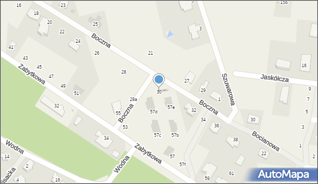 Przyłęki, Boczna, 30, mapa Przyłęki