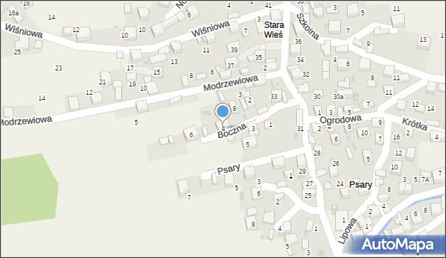 Psary, Boczna, 4, mapa Psary