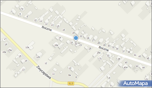 Psary, Boczna, 21, mapa Psary