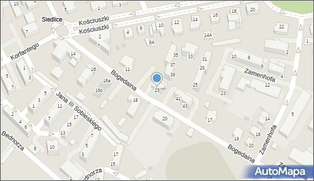 Pszczyna, Bogedaina Bernarda, ks. bp., 13, mapa Pszczyny