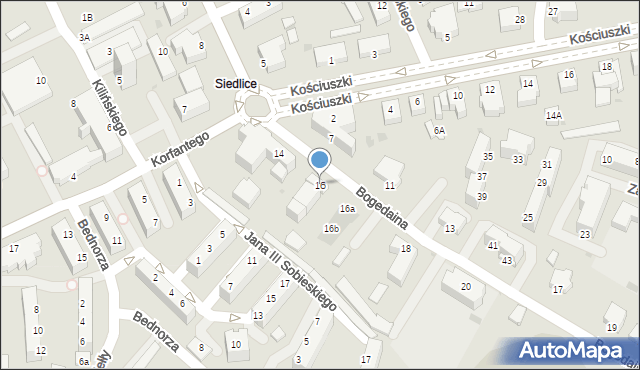 Pszczyna, Bogedaina Bernarda, ks. bp., 16, mapa Pszczyny