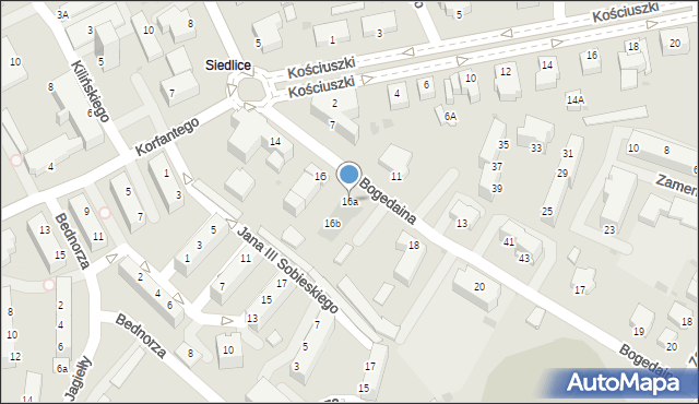 Pszczyna, Bogedaina Bernarda, ks. bp., 16a, mapa Pszczyny