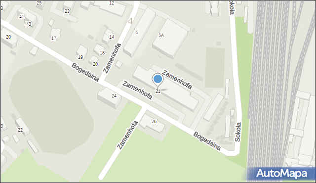 Pszczyna, Bogedaina Bernarda, ks. bp., 21, mapa Pszczyny