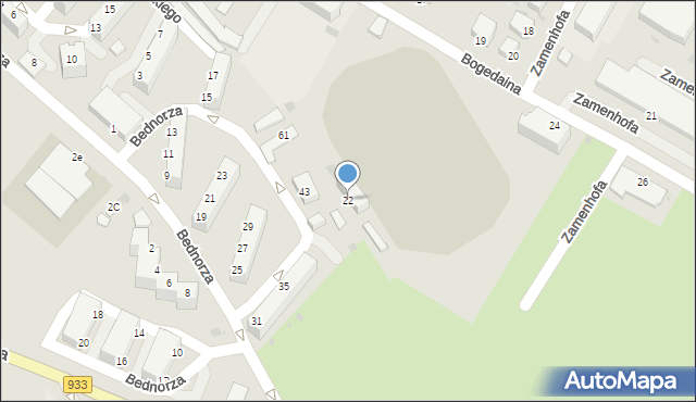 Pszczyna, Bogedaina Bernarda, ks. bp., 22, mapa Pszczyny