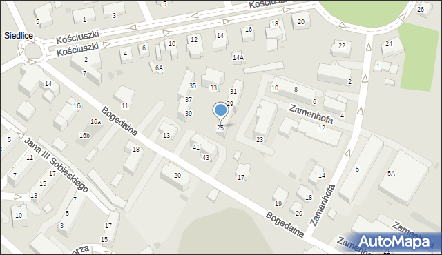 Pszczyna, Bogedaina Bernarda, ks. bp., 25, mapa Pszczyny