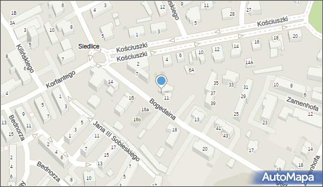 Pszczyna, Bogedaina Bernarda, ks. bp., 9, mapa Pszczyny