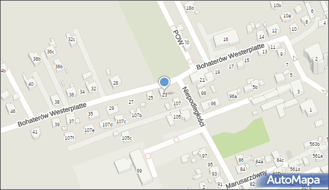 Pszów, Bohaterów Westerplatte, 23, mapa Pszów