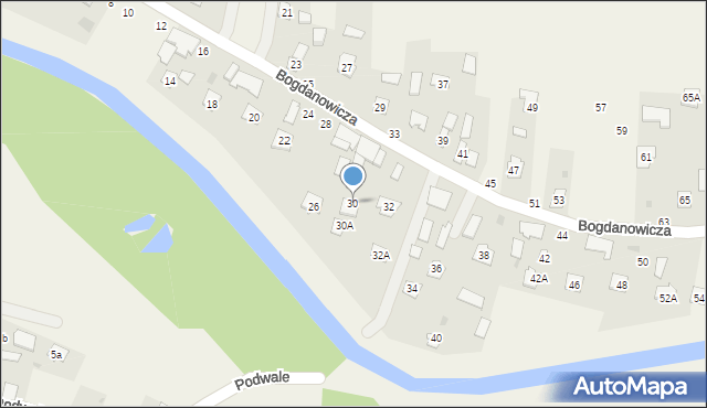 Puchaczów, Bogdanowicza Kazimierza, 30, mapa Puchaczów