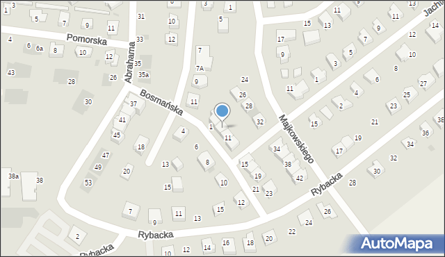 Puck, Bosmańska, 9, mapa Puck