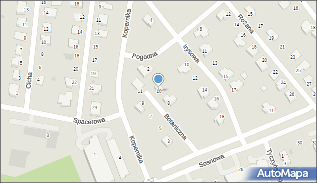 Puławy, Botaniczna, 10, mapa Puław