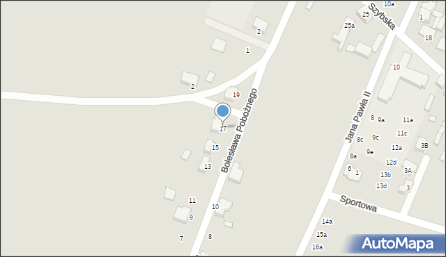 Pyzdry, Bolesława Pobożnego, 17, mapa Pyzdry