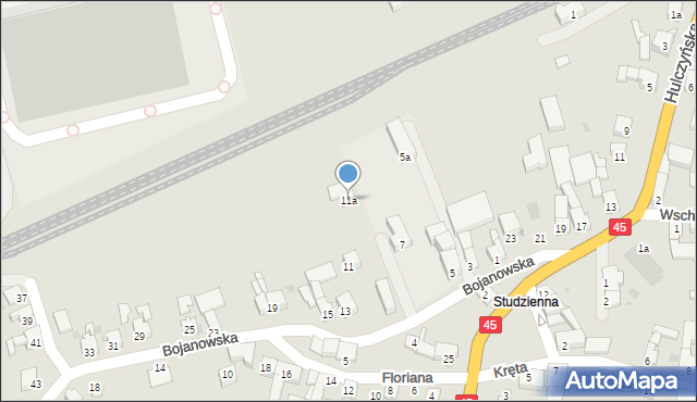 Racibórz, Bojanowska, 11a, mapa Racibórz