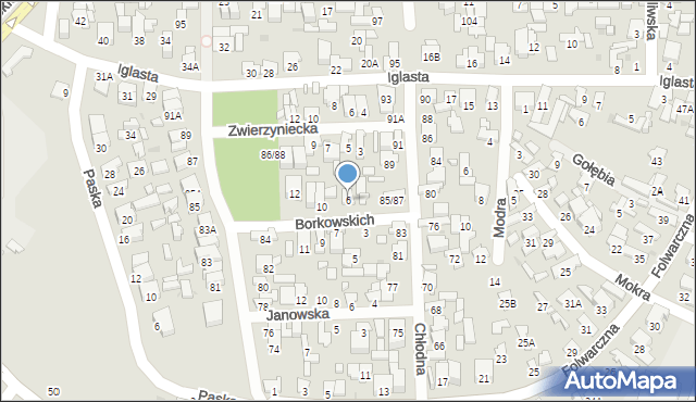 Radom, Borkowskich Józefa i Stanisława, 6, mapa Radomia