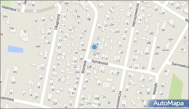 Radom, Borowa, 21, mapa Radomia