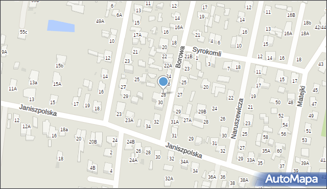 Radom, Borowa, 28, mapa Radomia