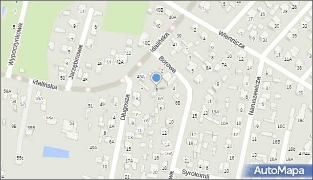 Radom, Borowa, 6, mapa Radomia