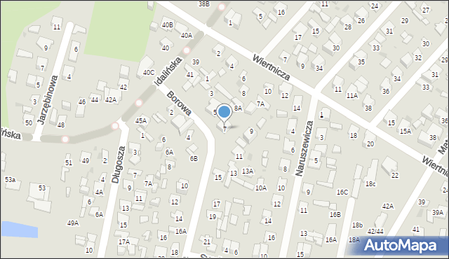Radom, Borowa, 7, mapa Radomia