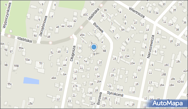 Radom, Borowa, 8, mapa Radomia