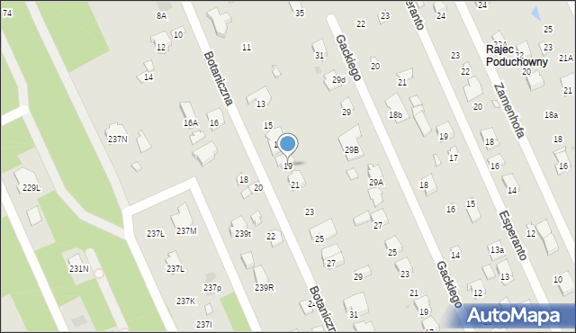 Radom, Botaniczna, 19, mapa Radomia