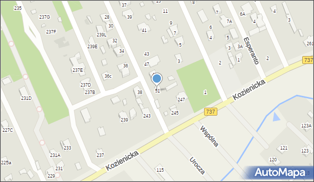Radom, Botaniczna, 51, mapa Radomia