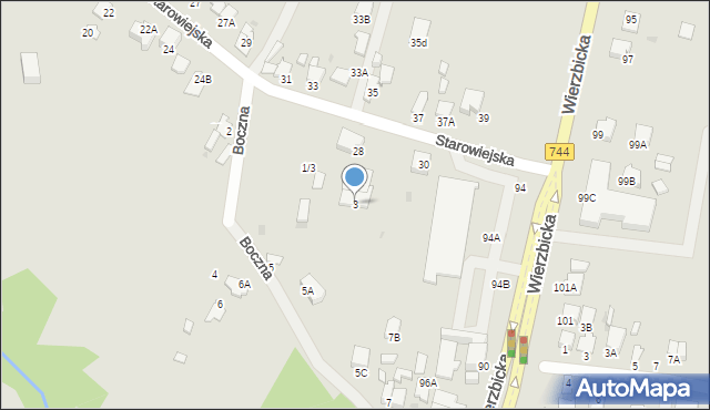 Radom, Boczna, 3, mapa Radomia