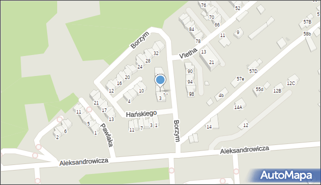 Radom, Borzym Barbary, 5, mapa Radomia