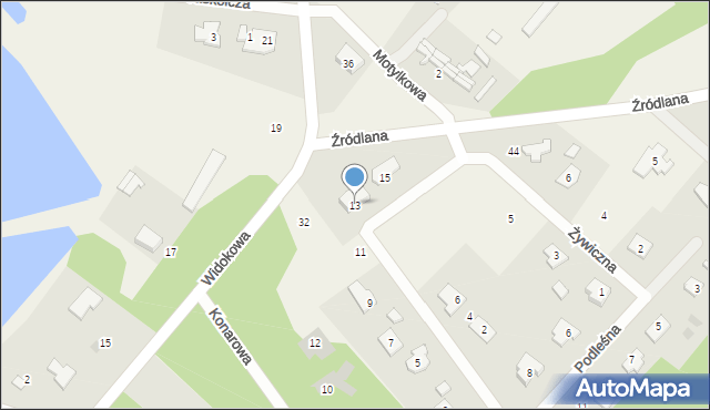 Radonie, Borowikowa, 13, mapa Radonie