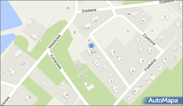 Radonie, Borowikowa, 9, mapa Radonie
